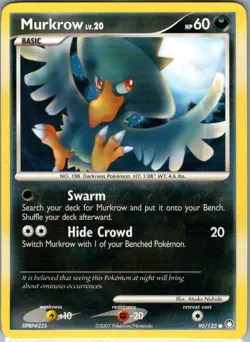Murkrow 90/123 Non Holo Mysterious Treasures - Pokemon Card - NM - Image 1