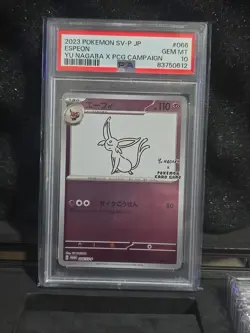 2023 POKEMON JPN SV-P PROMO YU NAGABA X POKEMON CARD GAME CAMPAIGN ESPEON PSA 10 - Image 1