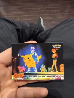 THE BATTLE OF THE CHAMPIONS #25 Topps Pokemon Card Mewtwo Strikes BLue LOGO - Image 1