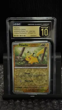 Pikachu - (Reverse Cosmos Holo) (Costco Exclusive) 025/165 Miscellaneous Cards & - Image 1