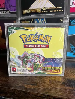 Pokemon TCG Evolving Skies Booster Box - New Sealed + Acrylic Case (36 Packs) - Image 1