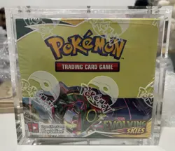Pokemon TCG Evolving Skies Booster Box Sealed 36 Packs In Acrylic Case MINT - Image 1