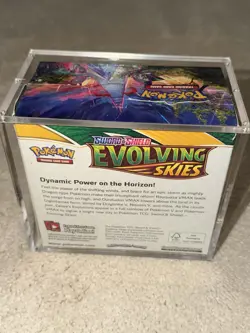Pokemon TCG Evolving Skies Unsealed Booster Box 36 SEALED packs and Acrylic box - Image 2