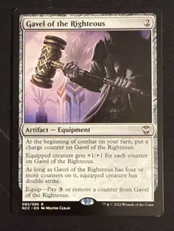 1x Gavel of the Righteous (83) Streets of New Capenna Commander LP MTG Magic x1 - Image 1