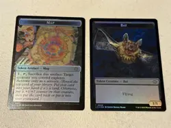 2 x mtg foil token Bat // Map, 0006/0017, Lost Caverns of Ixalan, unplayed - Image 1