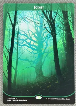 MTG Forest Full Art Unstable 216/216 Magic The Gathering NM - Image 1