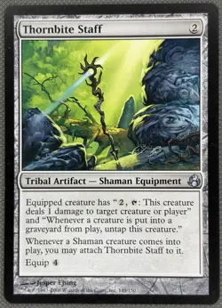 Thornbite Staff - Morningtide - Uncommon - MTG - Shaman Equipment - NM/M Cond - Image 1