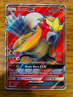 LP! Entei GX (71/73) Shining Legends Full Art Ultra Rare Pokemon Card! - Image 1