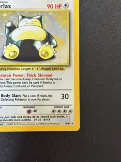 Pokemon TCG | Snorlax 11/64 | Jungle Holo Rare NO SYMBOL ERROR | LP | VINTAGE - Image 4