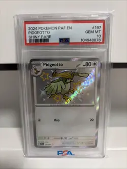 2024 POKEMON PAF EN-PALDEAN FATES SHINY RARE #197 PIDGEOTTO PSA 10 - Image 1