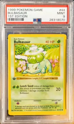 Bulbasaur 1999 Pokemon 1st Edition Shadowless PSA 9 - Image 1