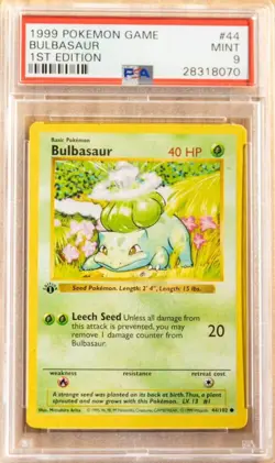 Bulbasaur 1999 Pokemon 1st Edition Shadowless PSA 9 - Image 3