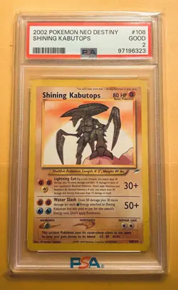 Pokemon Shining Kabutops Neo Destiny Unlimited Holo Secret Rare #108 PSA 2 - Image 1