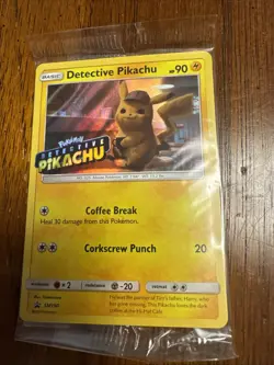 SM190 Detective Pikachu Sealed Stamped Holo (Pokemon 2019 Black Star Promo Movie - Image 1