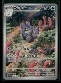 Wugtrio 224/091 Illustration Rare Paldean Fates Pokemon Holo Near Mint - Image 1