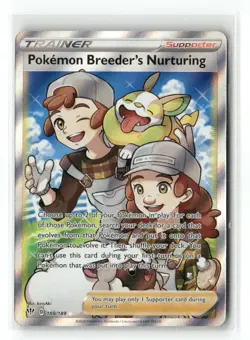 Pokemon Breeder's Nurturing 188/189 Ultra Rare Darkness Ablaze Pokemon Holo NM - Image 1