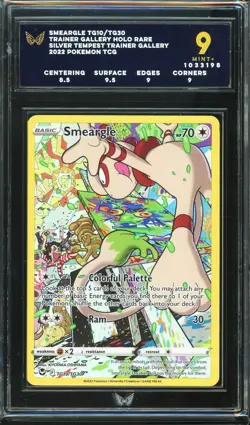 ARK 9 - 2022 Silver Tempest Pokemon TCG Smeargle TG10 Trainer Gallery Holo Rare - Image 1