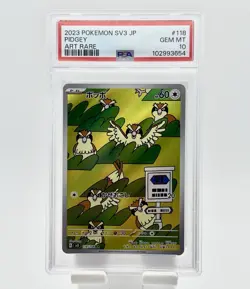 PSA 10 Pidgey 118/108 Ruler of the Black Flame Holo (Japanese) Pokemon Art Rare - Image 1