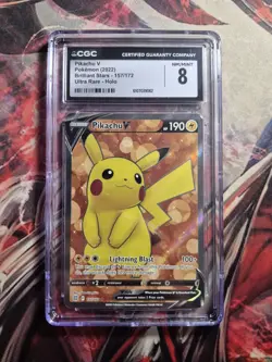 Pikachu V CGC 8 Brilliant Stars Full Art Holo 157/172 MINT 2022 Pokemon TCG - Image 1