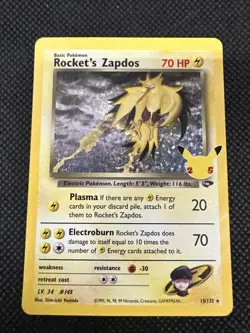 Pokemon TCG Rockets Zapdos 15/25 Celebrations Classic Collection Holo NM - Image 1