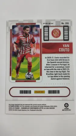 2022-23 Panini Chronicles Contenders Optic Rookie Ticket Yan Couto Red Mojo 293 - Image 2