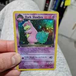 2000 Dark Slowbro Team Rocket Style Holo Pokemon Card (PRXY Fan Display) - Image 1