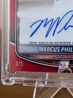 2025 Bowman Draft Marcus Phillips RED MOJO Auto /5 *RARE* Boston Red Sox #BMA-MP - Image 2