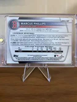 2025 Bowman Draft Marcus Phillips RED MOJO Auto /5 *RARE* Boston Red Sox #BMA-MP - Image 3