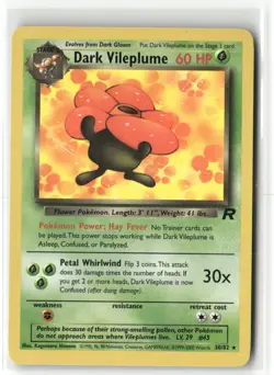 Pokemon Dark Vileplume (30) 30/82 Unlimited Team Rocket Rare - Image 1