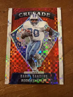2021 Panini Rookies & Stars - Crusade Barry Sanders #CR-16 Red Plaid Prizm - Image 1