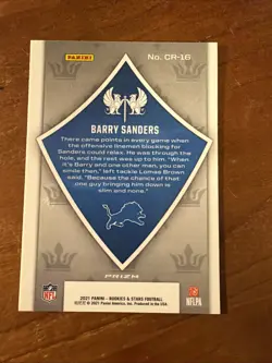 2021 Panini Rookies & Stars - Crusade Barry Sanders #CR-16 Red Plaid Prizm - Image 2