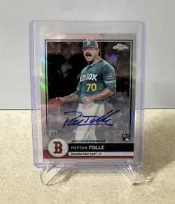 2026 Payton Tolle RC Auto /25 Topps Chrome Refractor Red Sox #88 - Image 1
