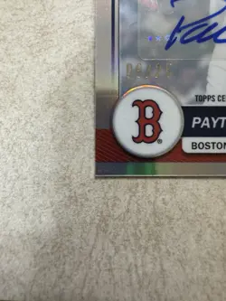 2026 Payton Tolle RC Auto /25 Topps Chrome Refractor Red Sox #88 - Image 3