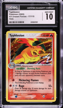 2005 Pokemon EX Unseen Forces Holo Typhlosion #17 CGC 10 GEM MINT - Image 1
