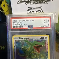 2020 RAYQUAZA Amazing Rare 138/185 Pokemon SWSH Vivid Voltage PSA 9 Mint - Image 2