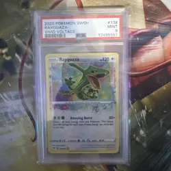 2020 RAYQUAZA Amazing Rare 138/185 Pokemon SWSH Vivid Voltage PSA 9 Mint - Image 3