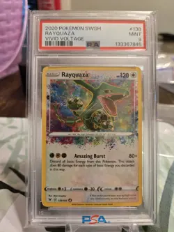 2020 Pokemon SWSH Rayquaza VIVID VOLTAGE PSA MINT 9 #138 - Image 1