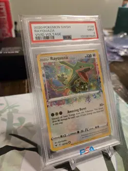 2020 Pokemon SWSH Rayquaza VIVID VOLTAGE PSA MINT 9 #138 - Image 2