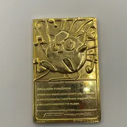 Vintage 1999 Burger King Pokemon 23k Gold Plated JIGGLYPUFF Trading Card - Image 2