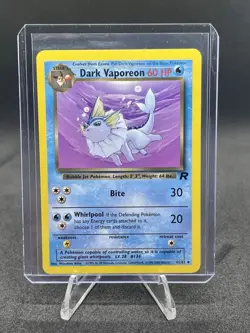 Pokemon Dark Vaporeon TCG Uncommon Card 45/82 Unlimited Vintage - Image 1