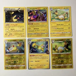 Ampharos Pokemon Card Lot x6 w/ Holo & Reverse Holo - SM/SS/SV - Great Condition - Image 1