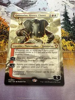 Quintorius, History Chaser - Borderless Commander: Secrets of Strixhaven MTG - Image 1