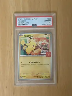 Pikachu 020/M-p McDonald's Happy Set Promo Pokemon Card PSA 10 Gem MT Burgerchu - Image 4