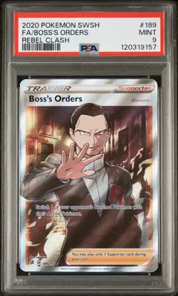 2020 POKEMON SWORD & SHIELD REBEL CLASH #189 FA/BOSS'S ORDERS REBEL CLASH PSA 9 - Image 1