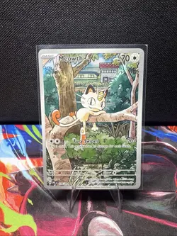 Meowth 106/094 Illustration Rare ME02: Phantasmal Flames Pokemon - Image 1