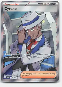 Cyrano Holo SV08: Surging Sparks #230/191 Pokemon Card TCG Akira Komayama NM - Image 1