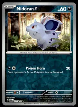 Nidoran F 029/165 Common 151 Pokemon Reverse Holo Lightly Played - Image 1