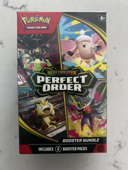 Pokemon Mega Evolution Perfect Order Booster Bundle Box Meowth Starmie - Image 1
