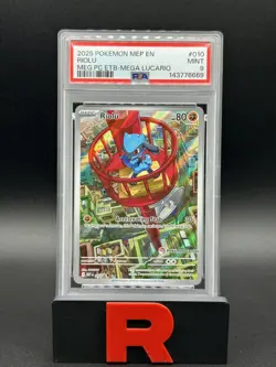 Pokemon TCG Riolu Pokemon Center Stamp Etb-Mega Lucario Black Star Promo PSA 9 - Image 1
