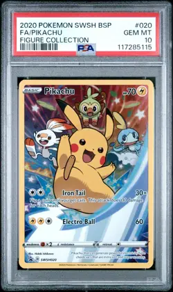 Pokemon Pikachu SWSH020 Black Star Promo Figure PSA 10 GEM MINT - Image 1
